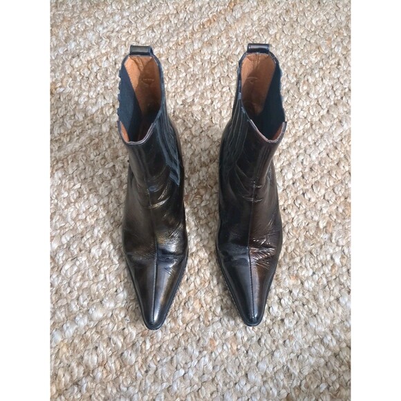 Donald Pliner Boot Western Couture Jaira Metallic Pig Leather Boot Shoe Goring - Picture 1 of 16